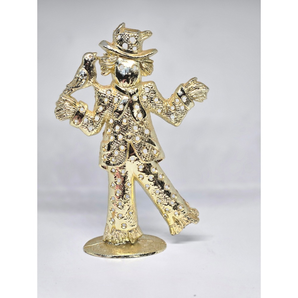 Vintage Torino Scarecrow Gold Tone Jewelry Tree‎ Stand